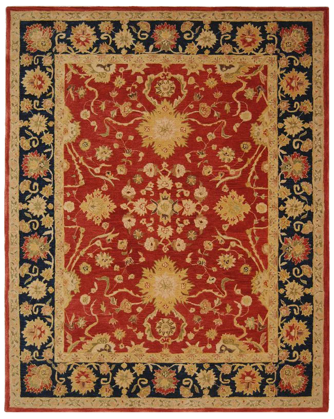 Anatolia Heritage Floral Border Hand-Tufted Wool Rug