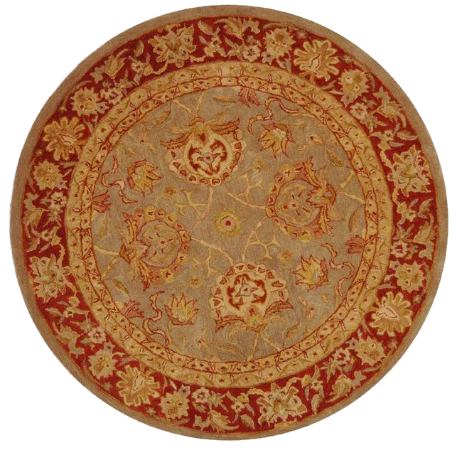 Anatolia Lotus Bordered Hand-Tufted Wool Rug