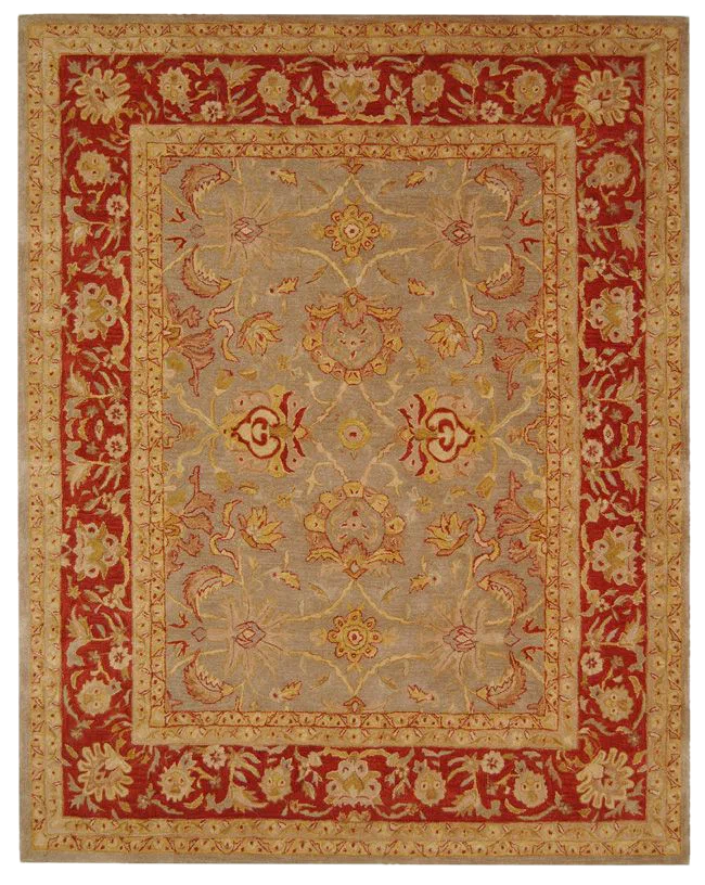 Anatolia Lotus Bordered Hand-Tufted Wool Rug