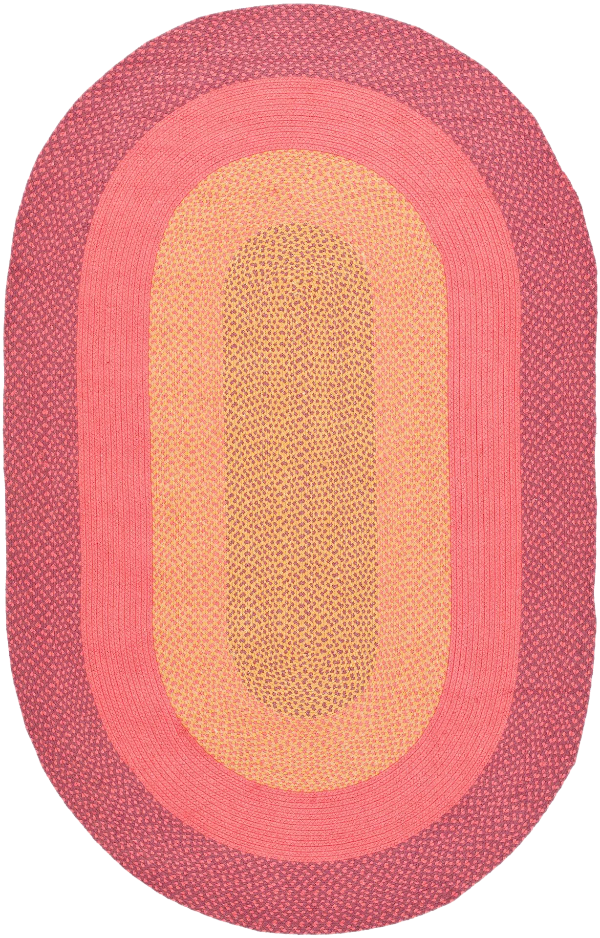 Braided Coastal Concentric Hand-Woven Cotton Rug