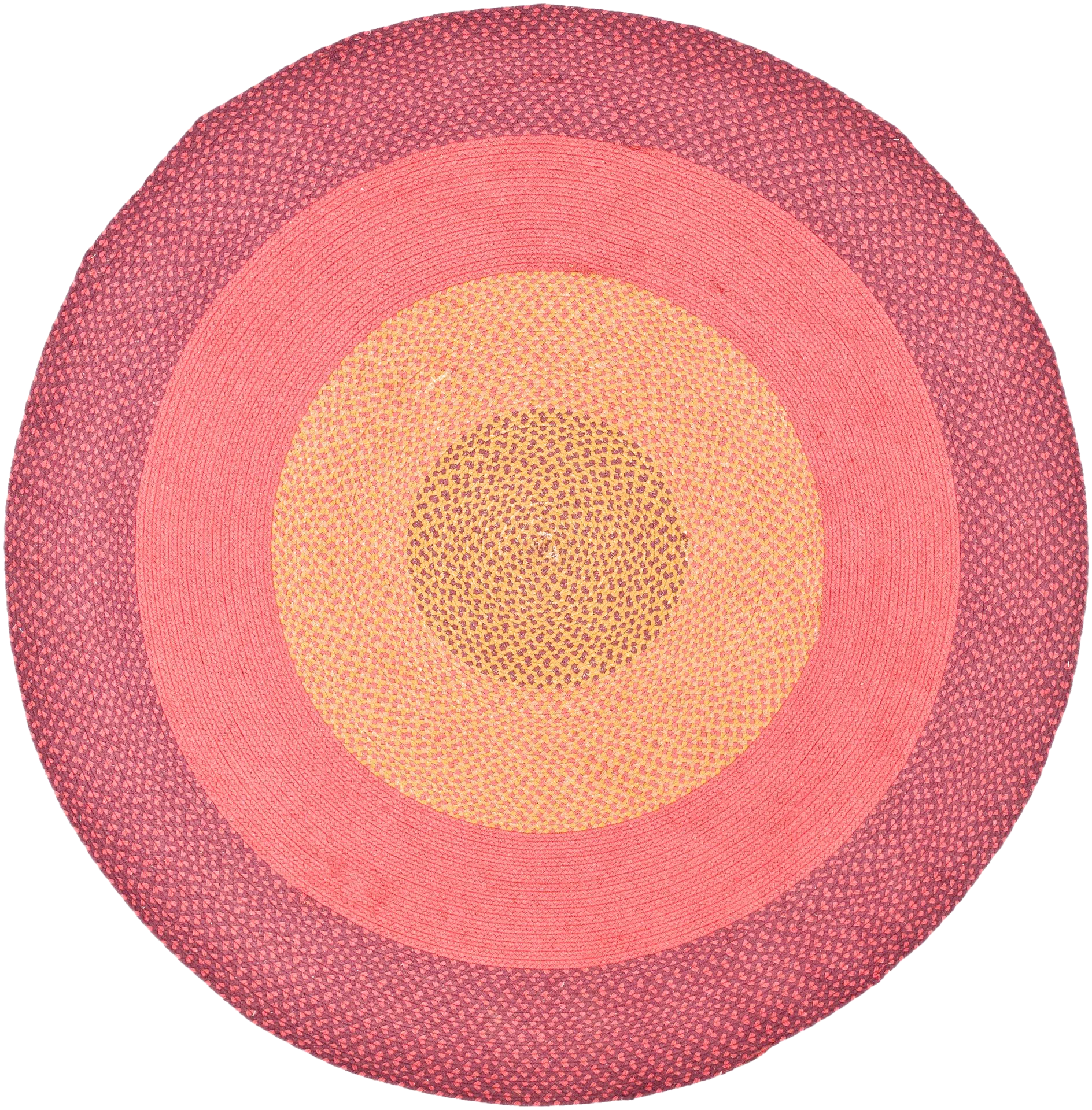 Braided Coastal Concentric Hand-Woven Cotton Rug
