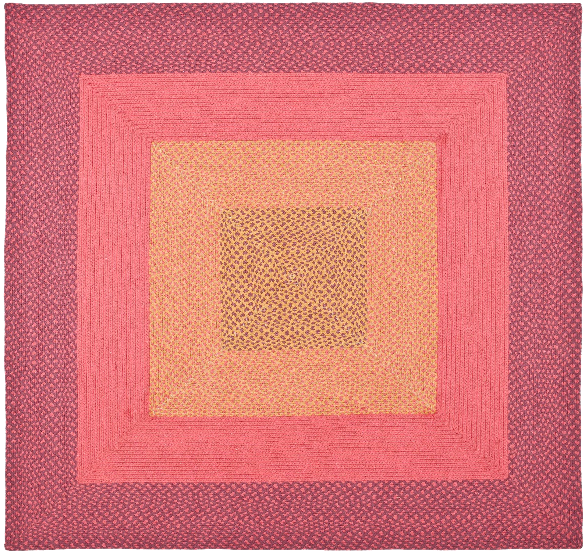 Braided Coastal Concentric Hand-Woven Cotton Rug