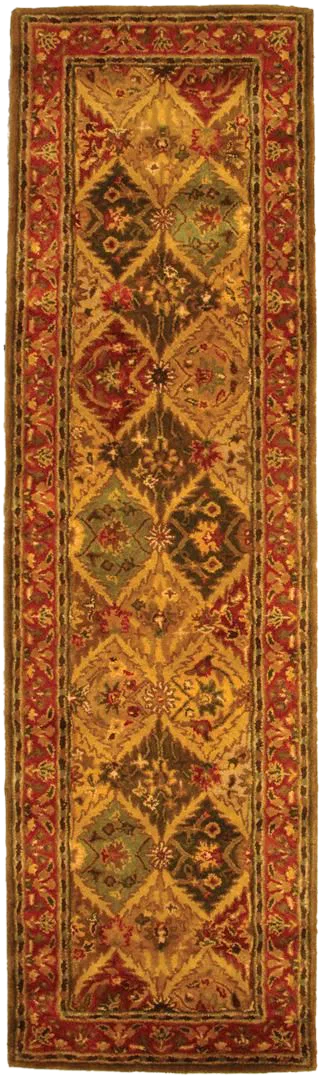 Heritage Floral Diamond Panel Hand-Tufted Wool Rug