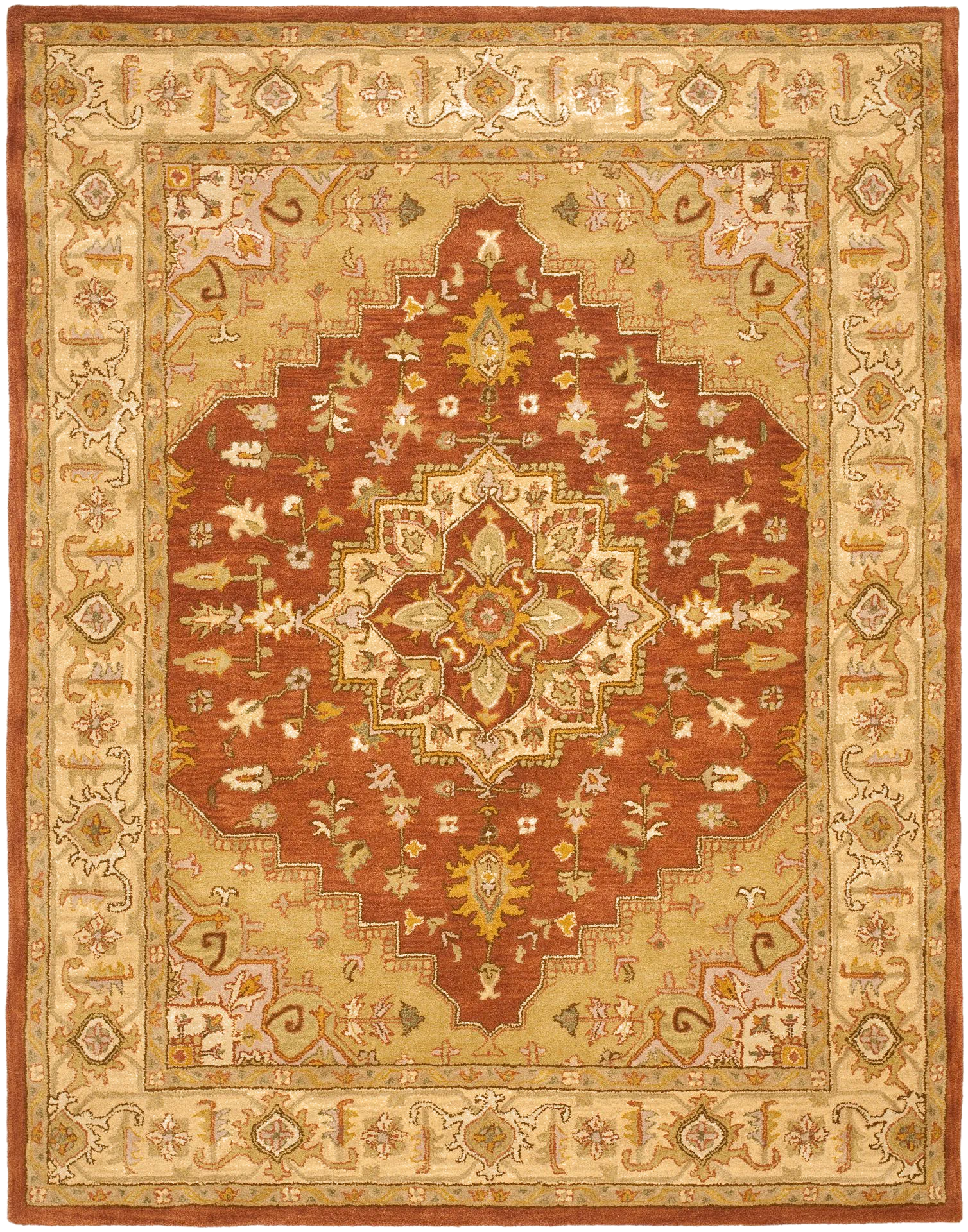 Heritage Stepped Medallion Hand-Tufted Wool Rug