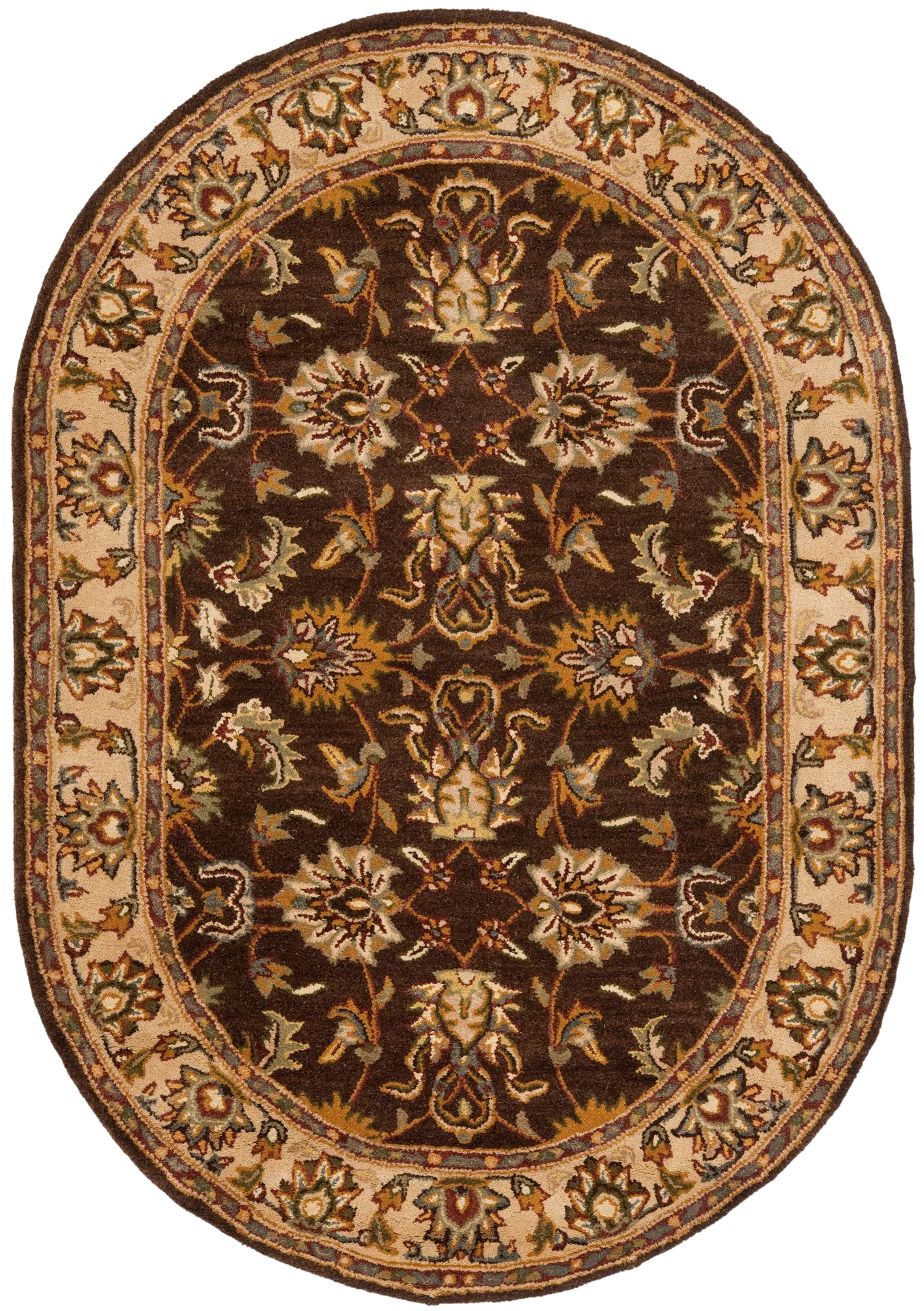 Heritage Lotus Bordered Hand-Tufted Wool Rug