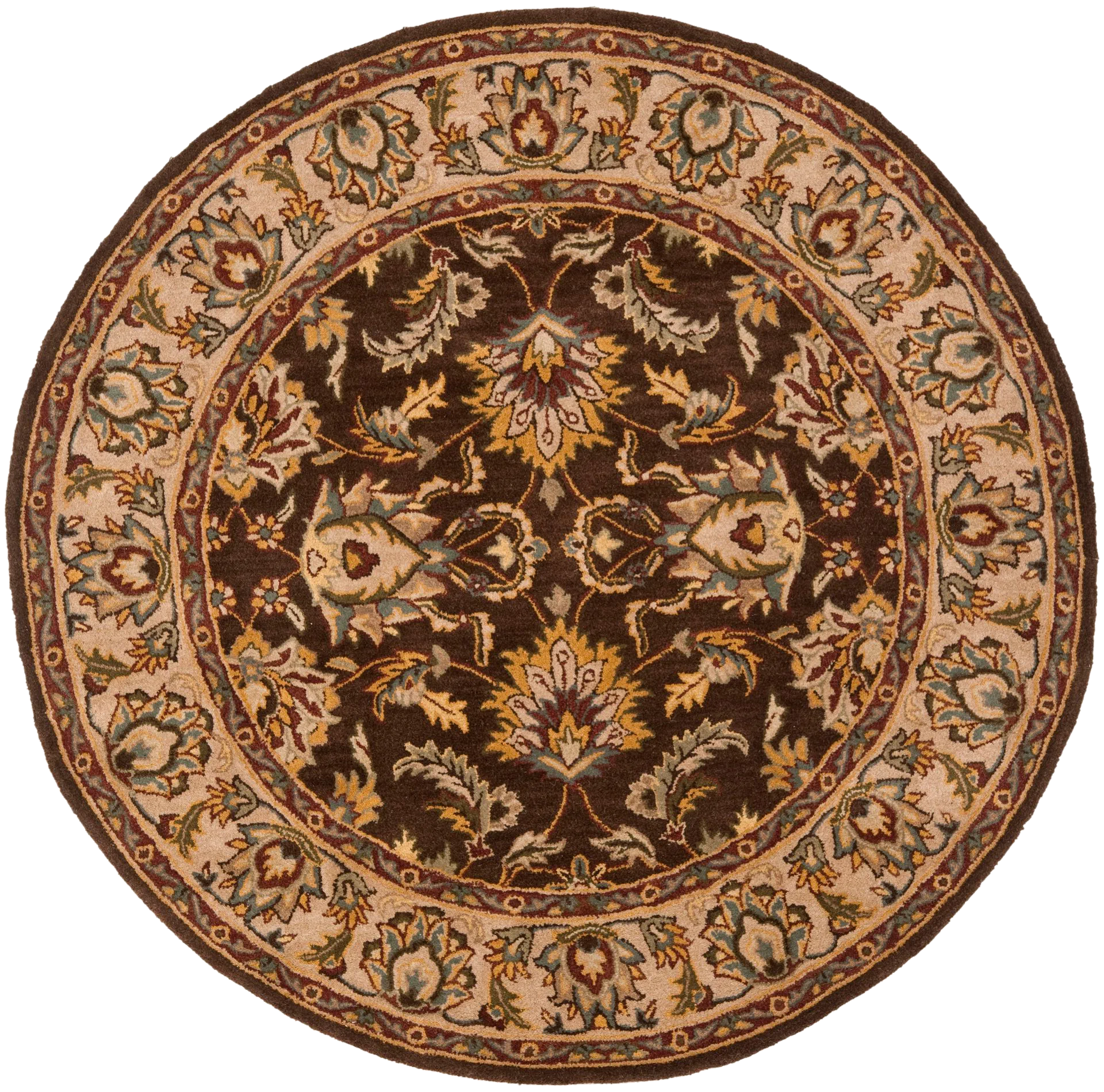 Heritage Lotus Bordered Hand-Tufted Wool Rug