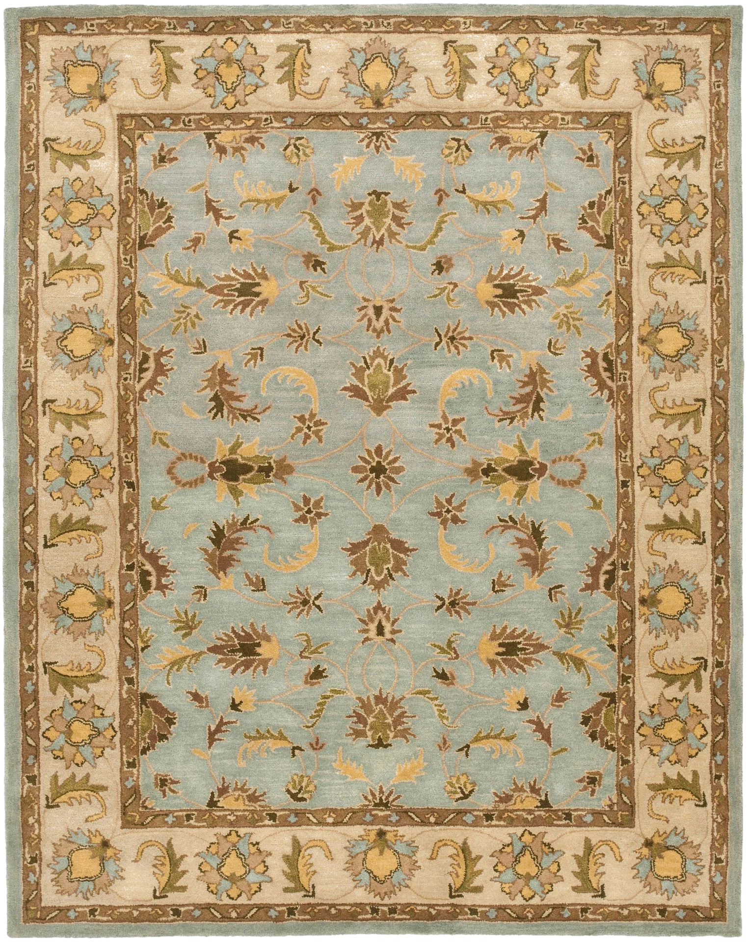 Heritage Acanthus Bordered Hand-Tufted Wool Rug