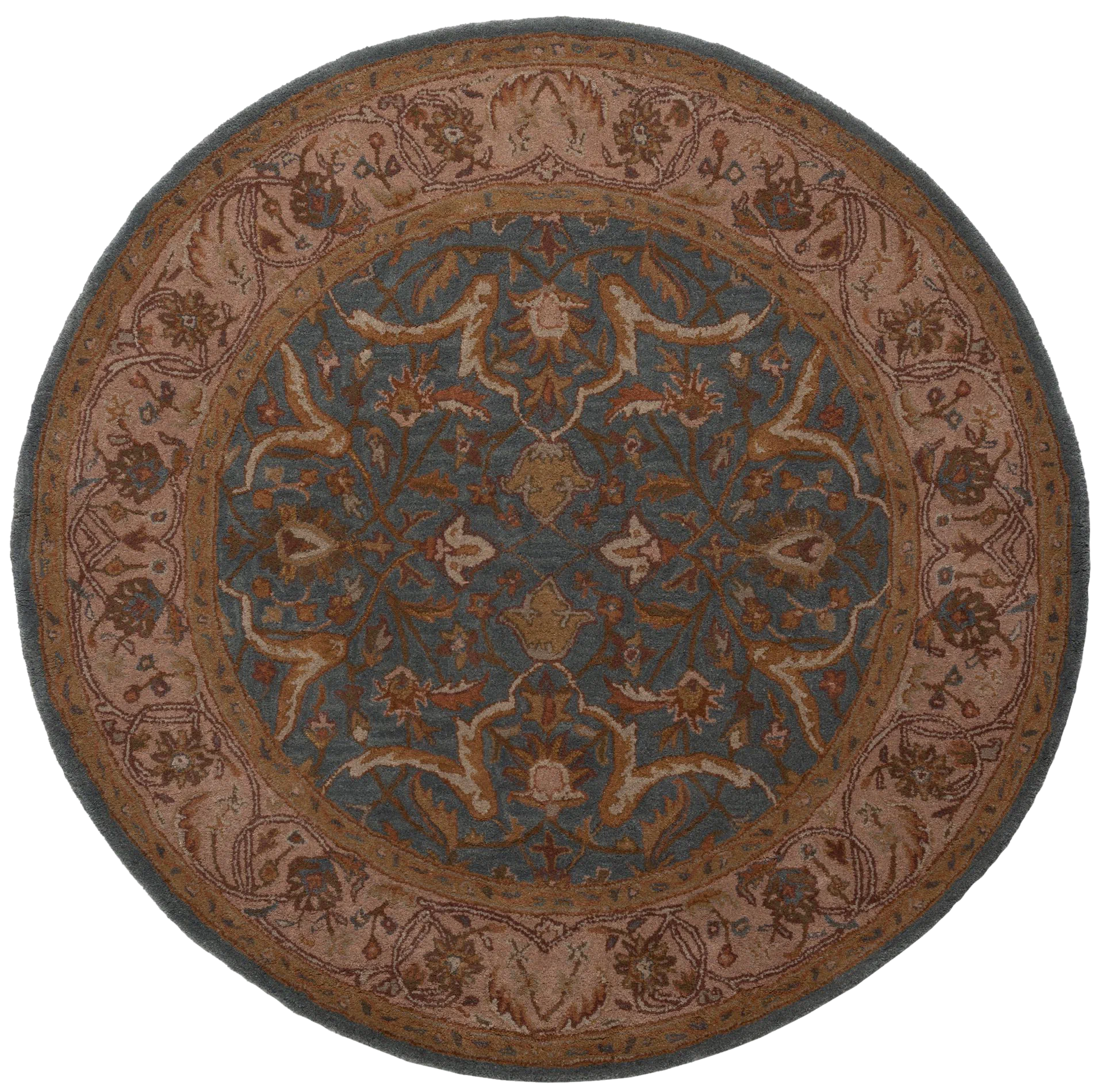 Heritage Arabesque Border Hand-Tufted Wool Rug