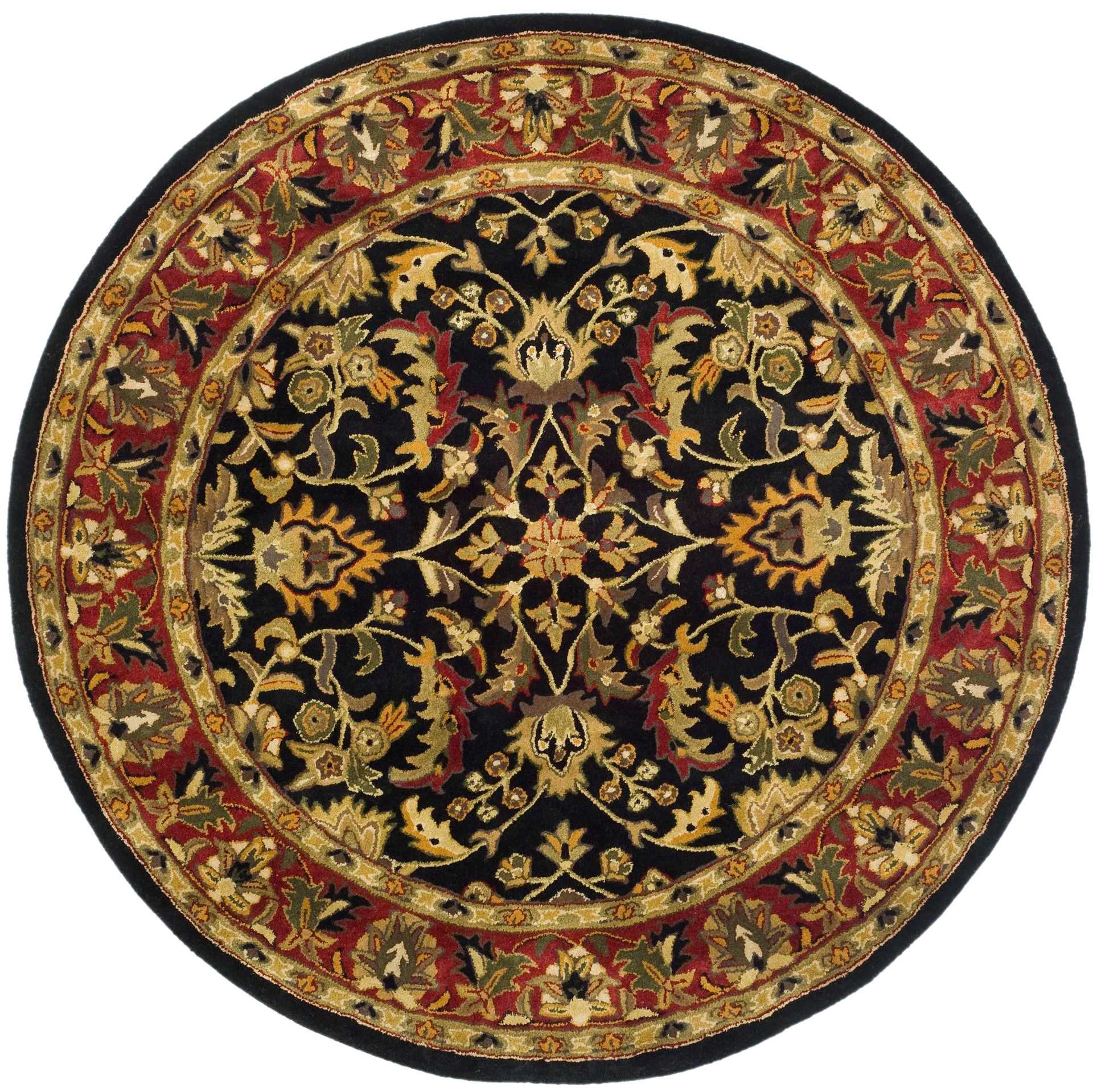 Heritage Palmette Bordered Hand-Tufted Wool Rug