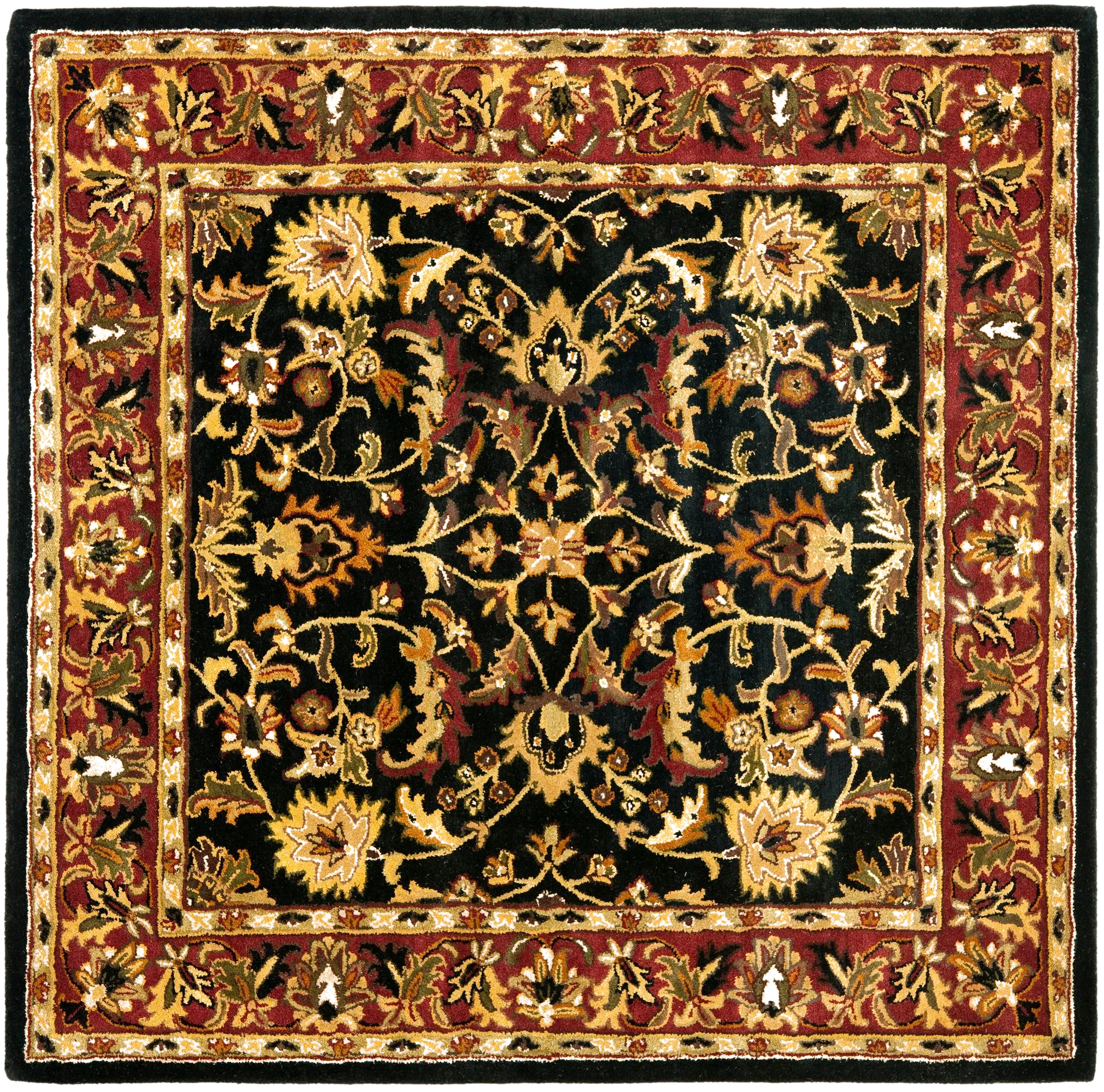 Heritage Palmette Bordered Hand-Tufted Wool Rug