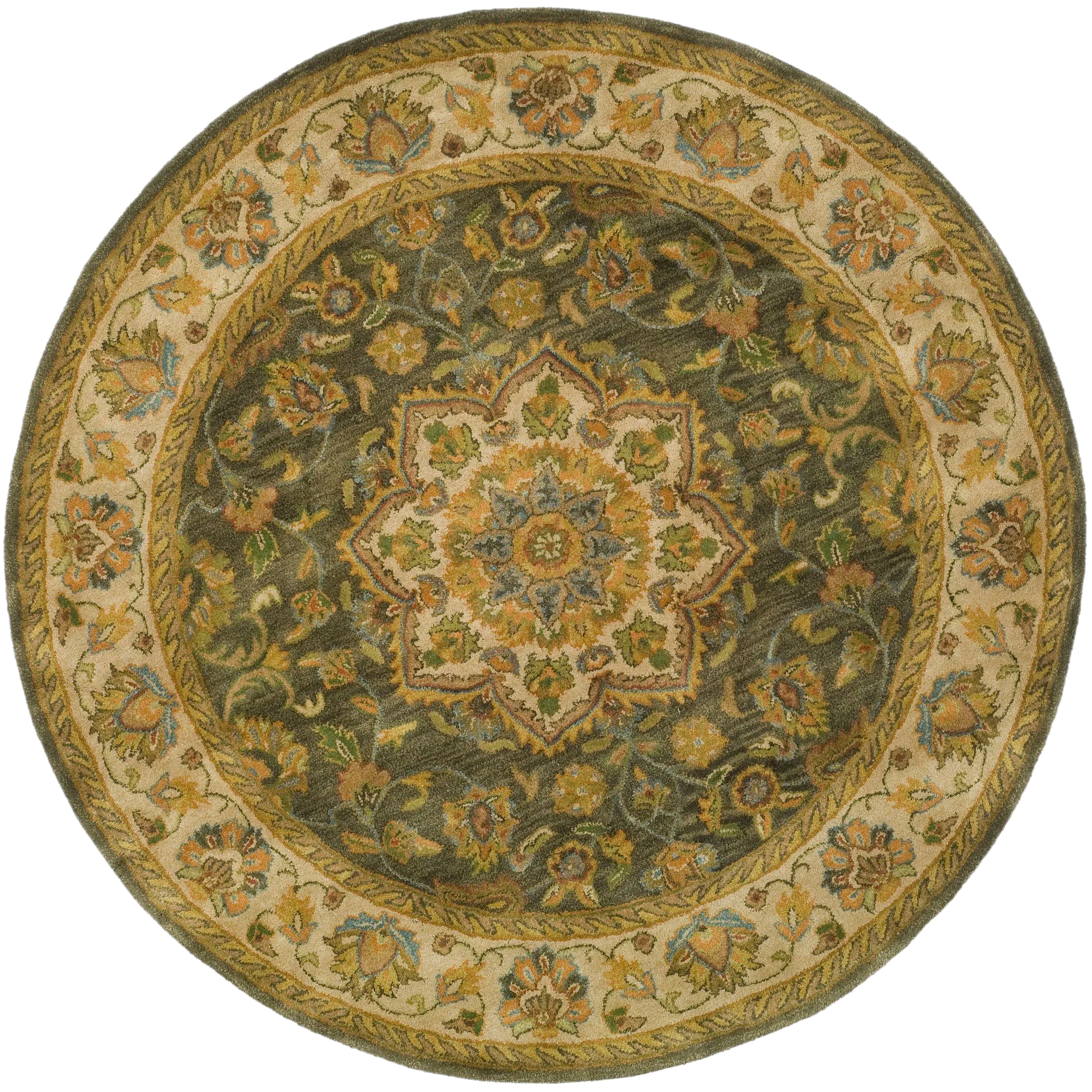 Heritage Rosette Medallion Hand-Tufted Wool Rug