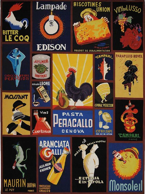 Chelsea Vintage Poster Hand-Hooked Wool Rug