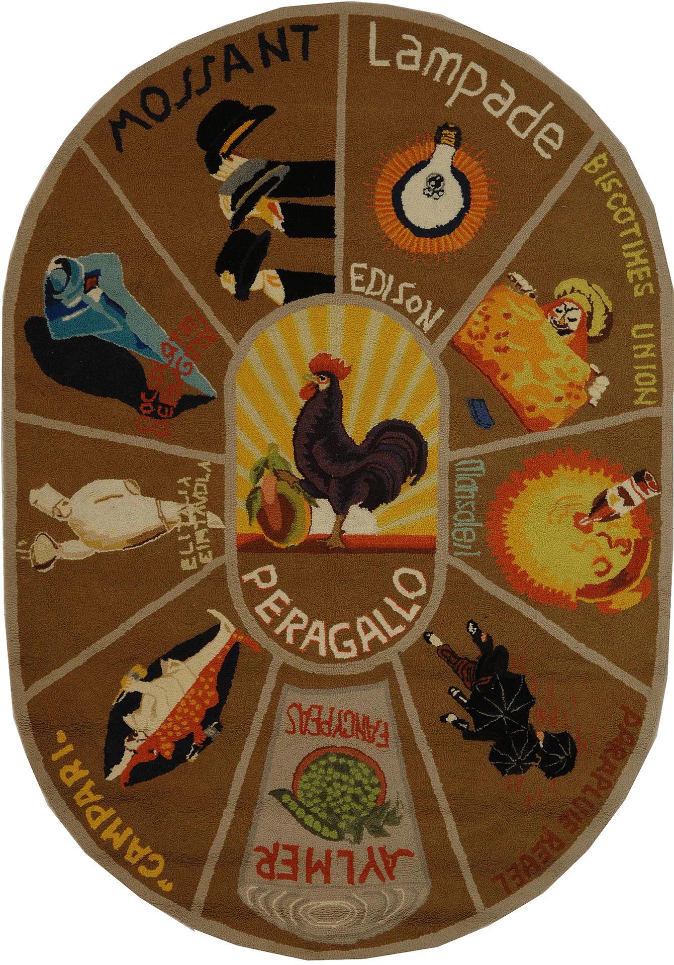 Chelsea Vintage Poster Hand-Hooked Wool Rug