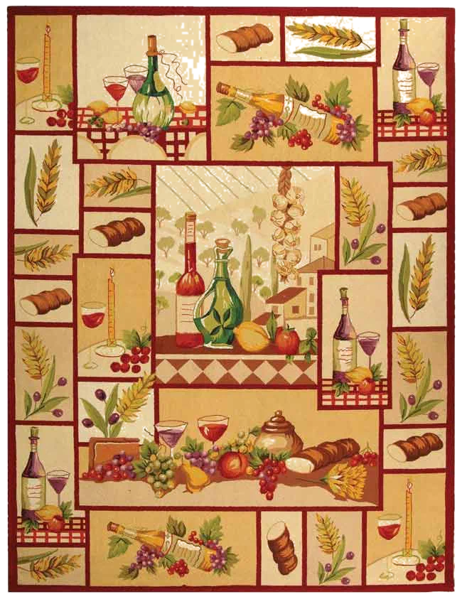 Chelsea Wine And Harvest Hand-Hooked Wool Rug