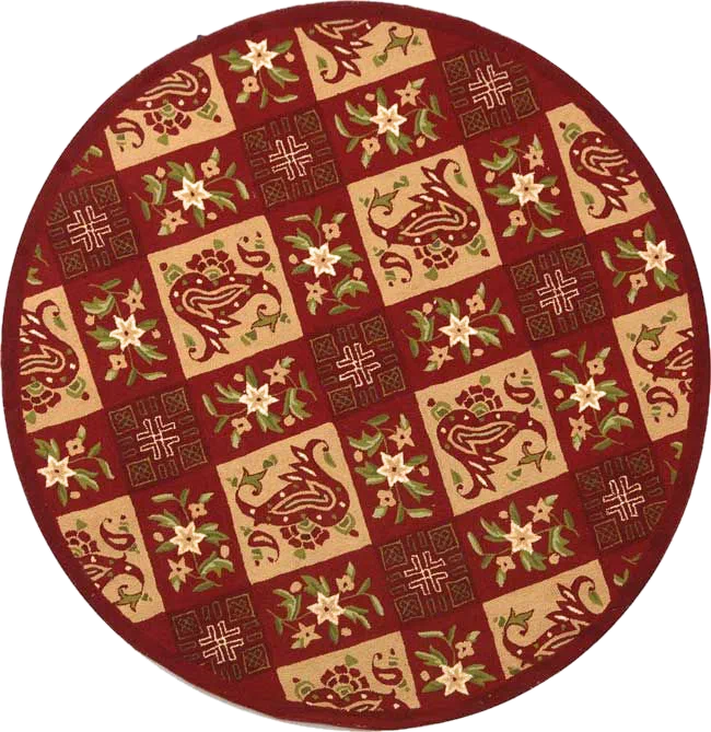 Chelsea Block Floral Hand-Hooked Wool Rug