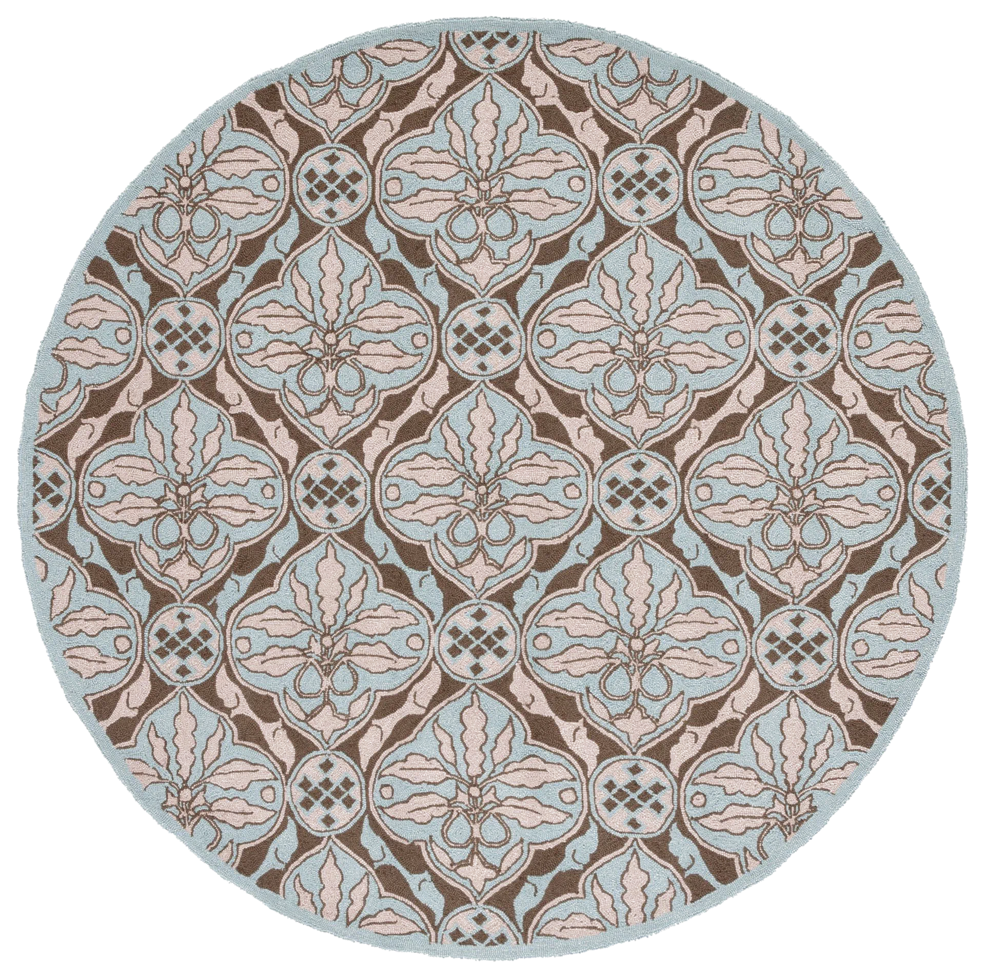 Chelsea Damask Lattice Hand-Hooked Wool Rug