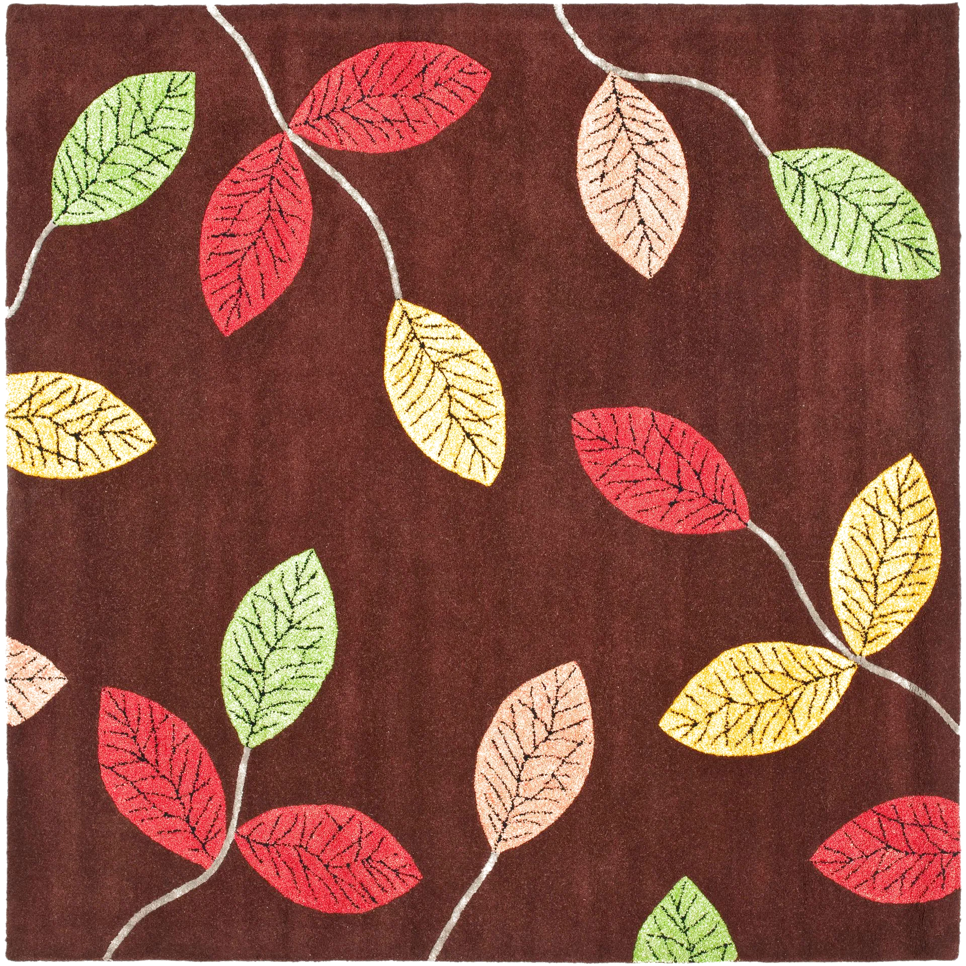 Jardin Scattered Leaves Hand-Tufted Wool Rug