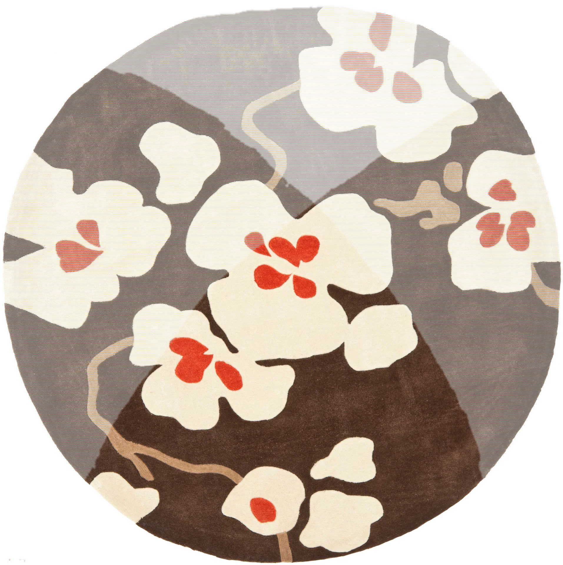 Modern Art Blossom Branch Hand-Tufted Rug