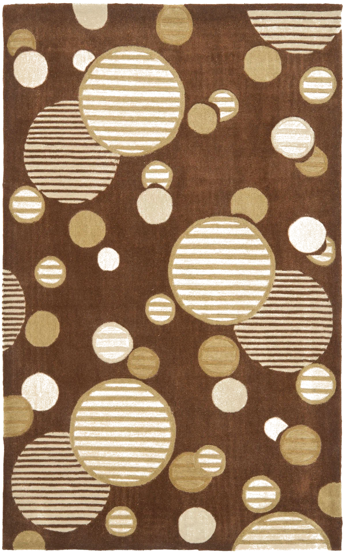 Modern Art Striped Circles Hand-Tufted Rug