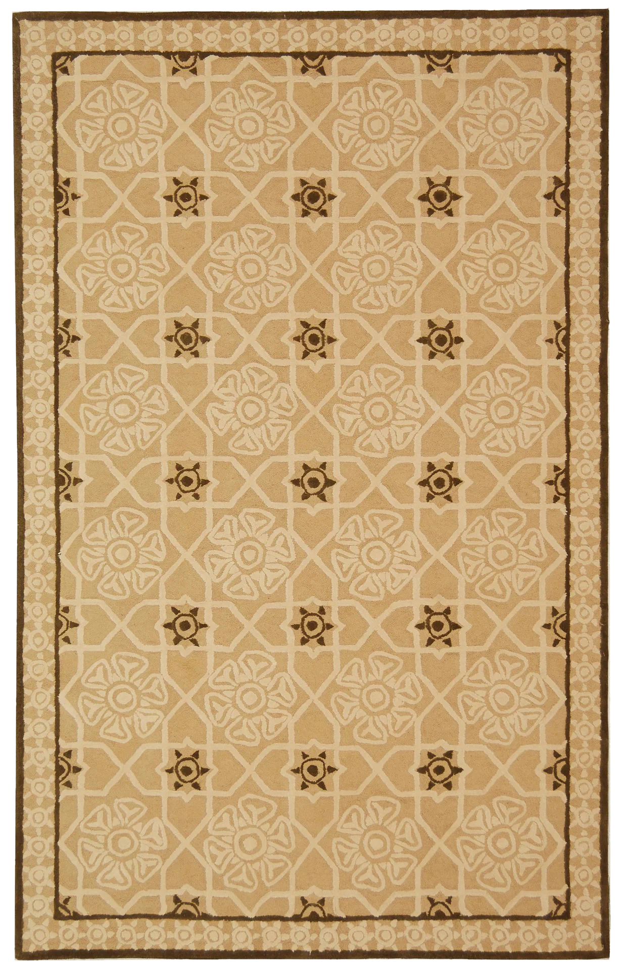 Newport Floral Trellis Hand-Hooked Cotton Rug