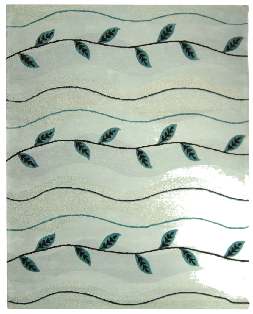 Soho Leaf And Wave Hand-Tufted Wool Rug