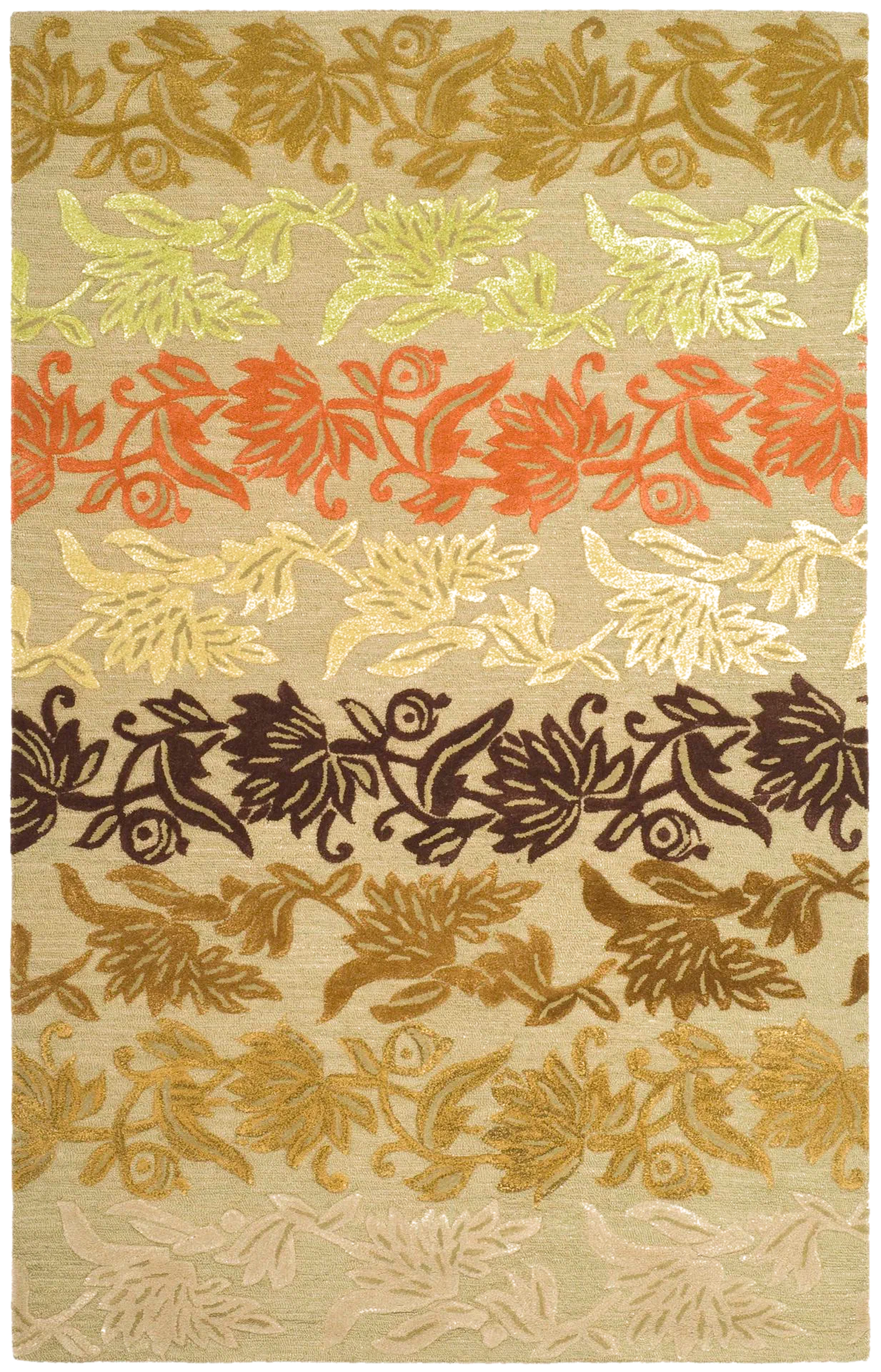 Soho Botanical Band Hand-Tufted Wool Rug